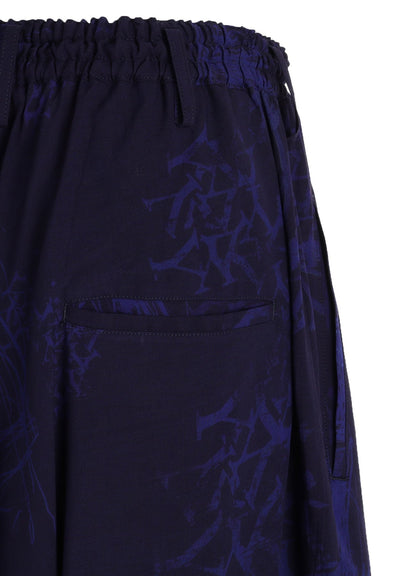 RAYON “Y” LETTER AND INDIAN MOTIF PRINT WIDE SAROUEL PANTS