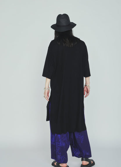 RAYON “Y” LETTER AND INDIAN MOTIF PRINT WIDE SAROUEL PANTS
