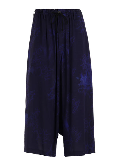 RAYON “Y” LETTER AND INDIAN MOTIF PRINT WIDE SAROUEL PANTS