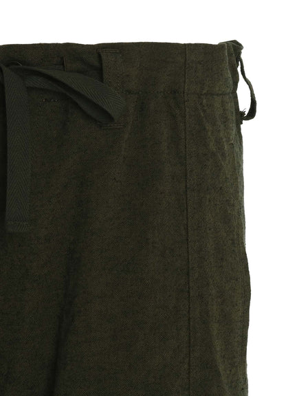 COTTON/LINEN CANVAS SOFRON BELTED HEM TAPERED PANTS