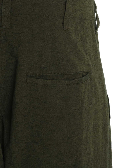 COTTON/LINEN CANVAS SOFRON BELTED HEM TAPERED PANTS
