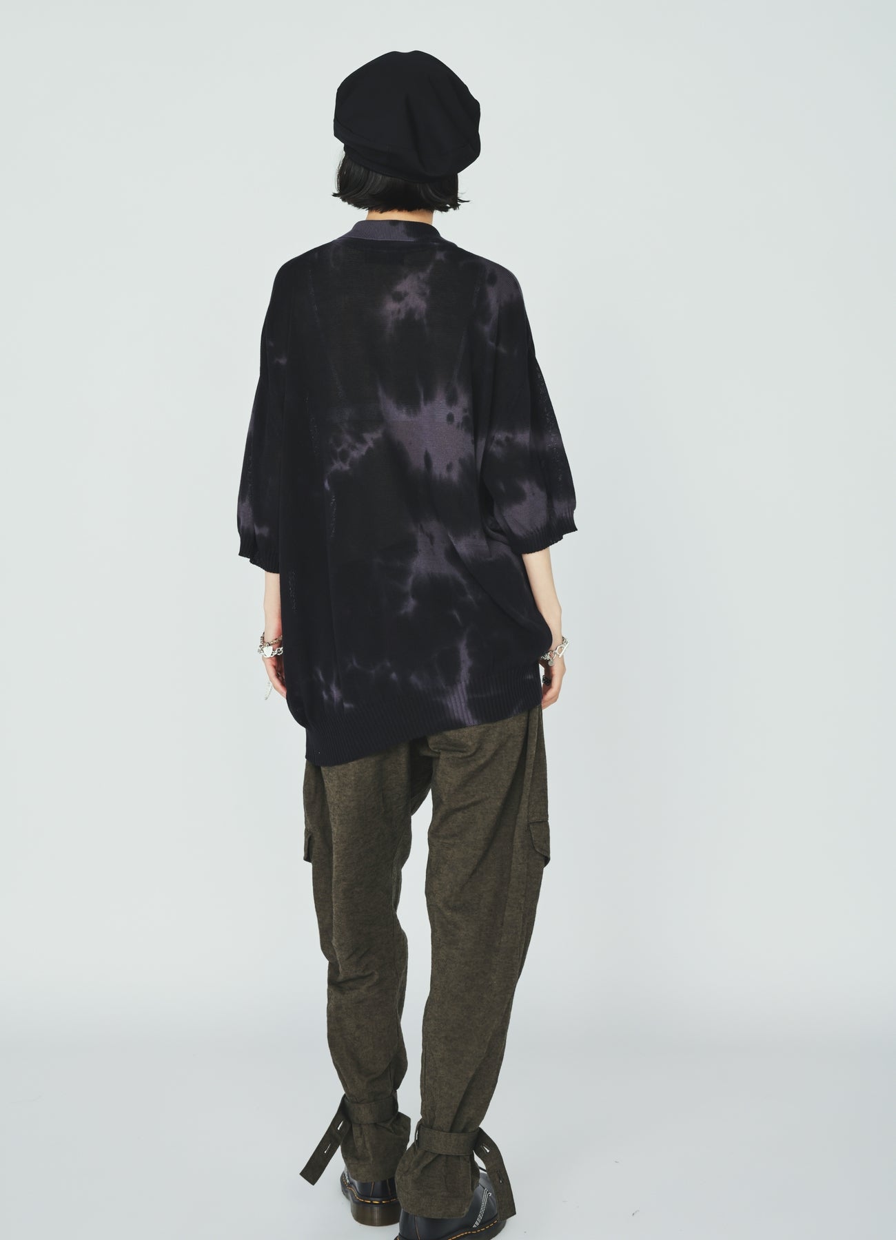 COTTON/LINEN CANVAS SOFRON BELTED HEM TAPERED PANTS