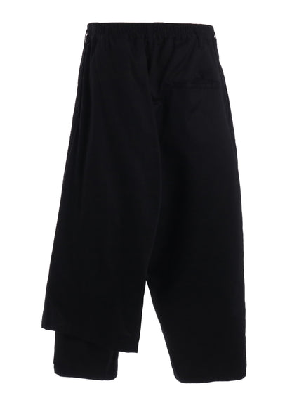 COTTON TWILL GATHERED POCKET WRAP PANTS