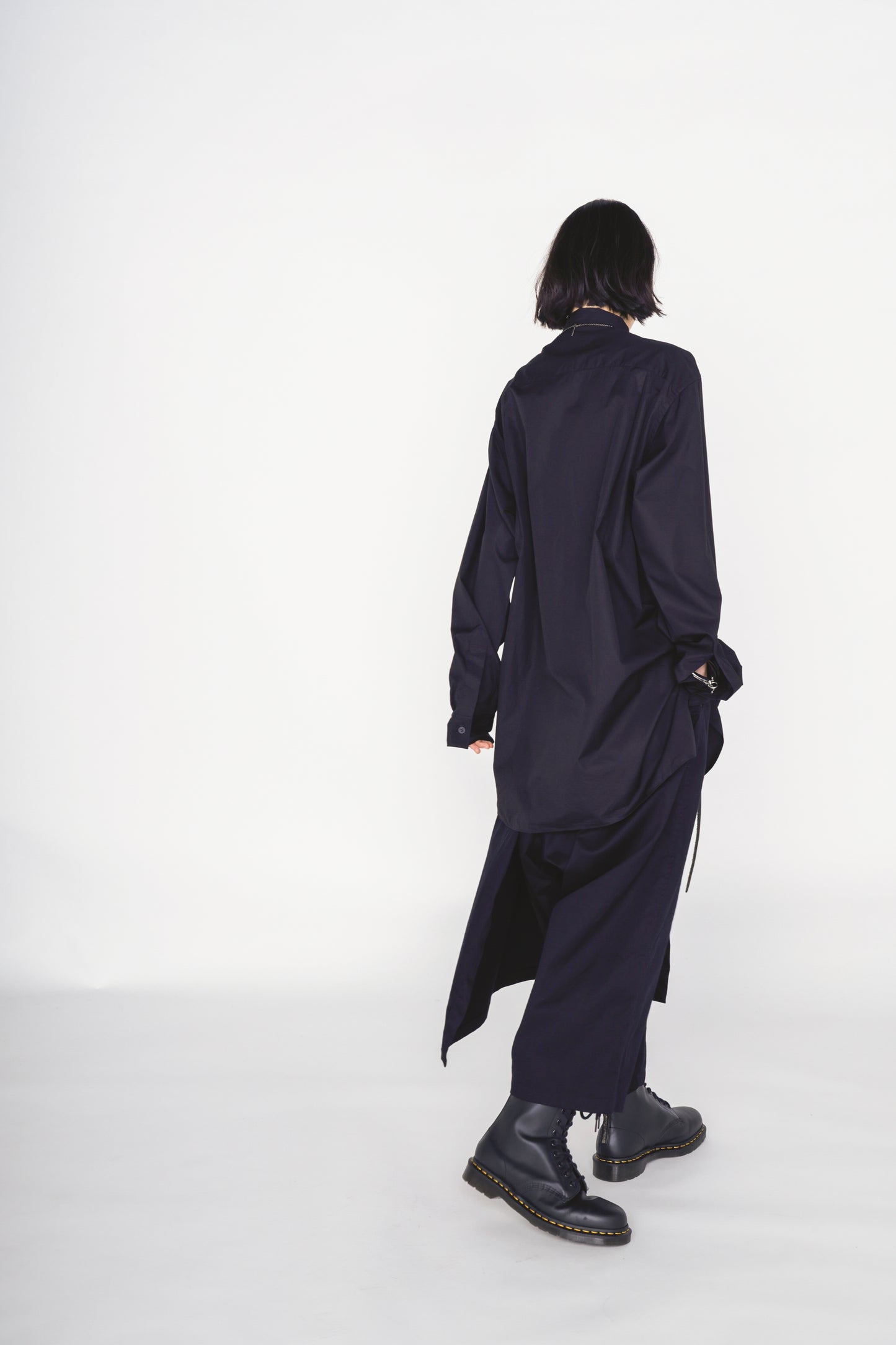 COTTON TWILL GATHERED POCKET WRAP PANTS