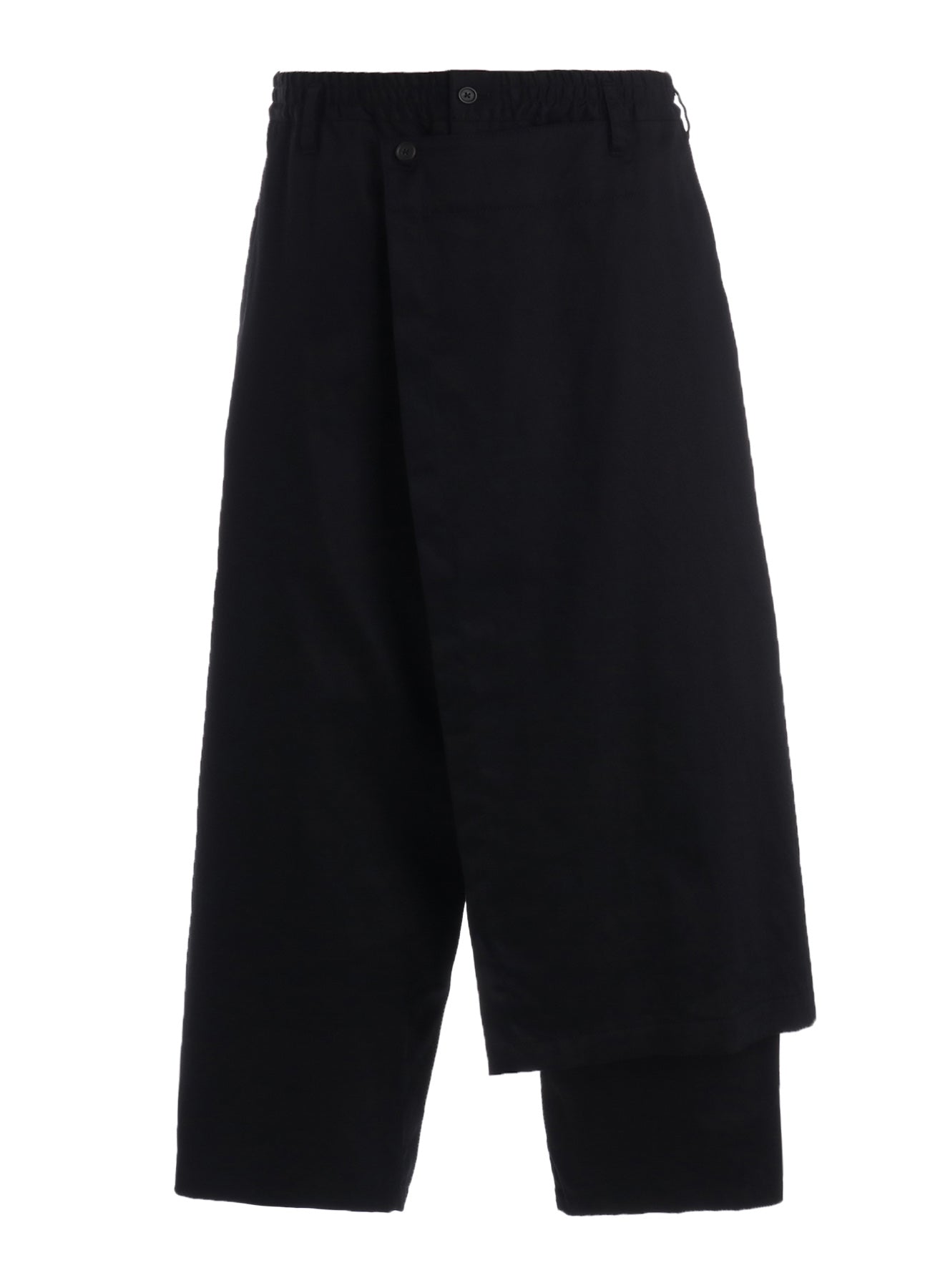 COTTON TWILL GATHERED POCKET WRAP PANTS – THE SHOP YOHJI YAMAMOTO