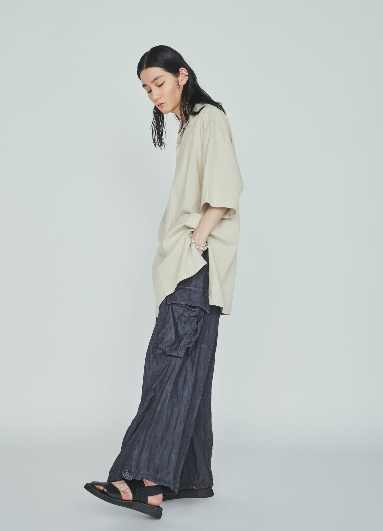 VIS/LI TWILL PIGMENT PRINT KNEE-TUCK CARGO PANTS
