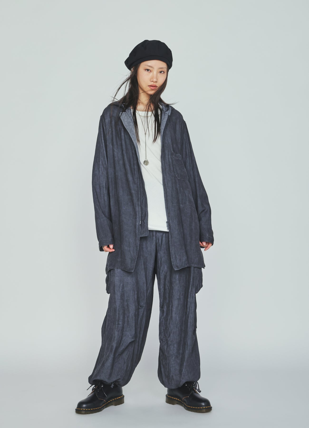 VIS/LI TWILL PIGMENT PRINT KNEE-TUCK CARGO PANTS