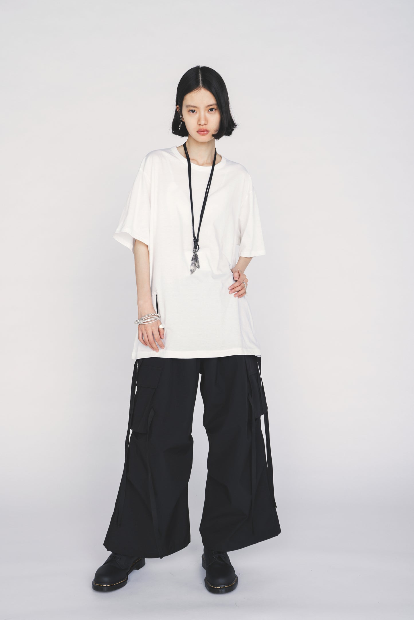 WATERPROOF TECH FABRIC STRAPPED TECHNO PANTS