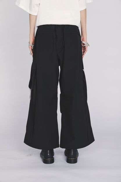 WATERPROOF TECH FABRIC STRAPPED TECHNO PANTS