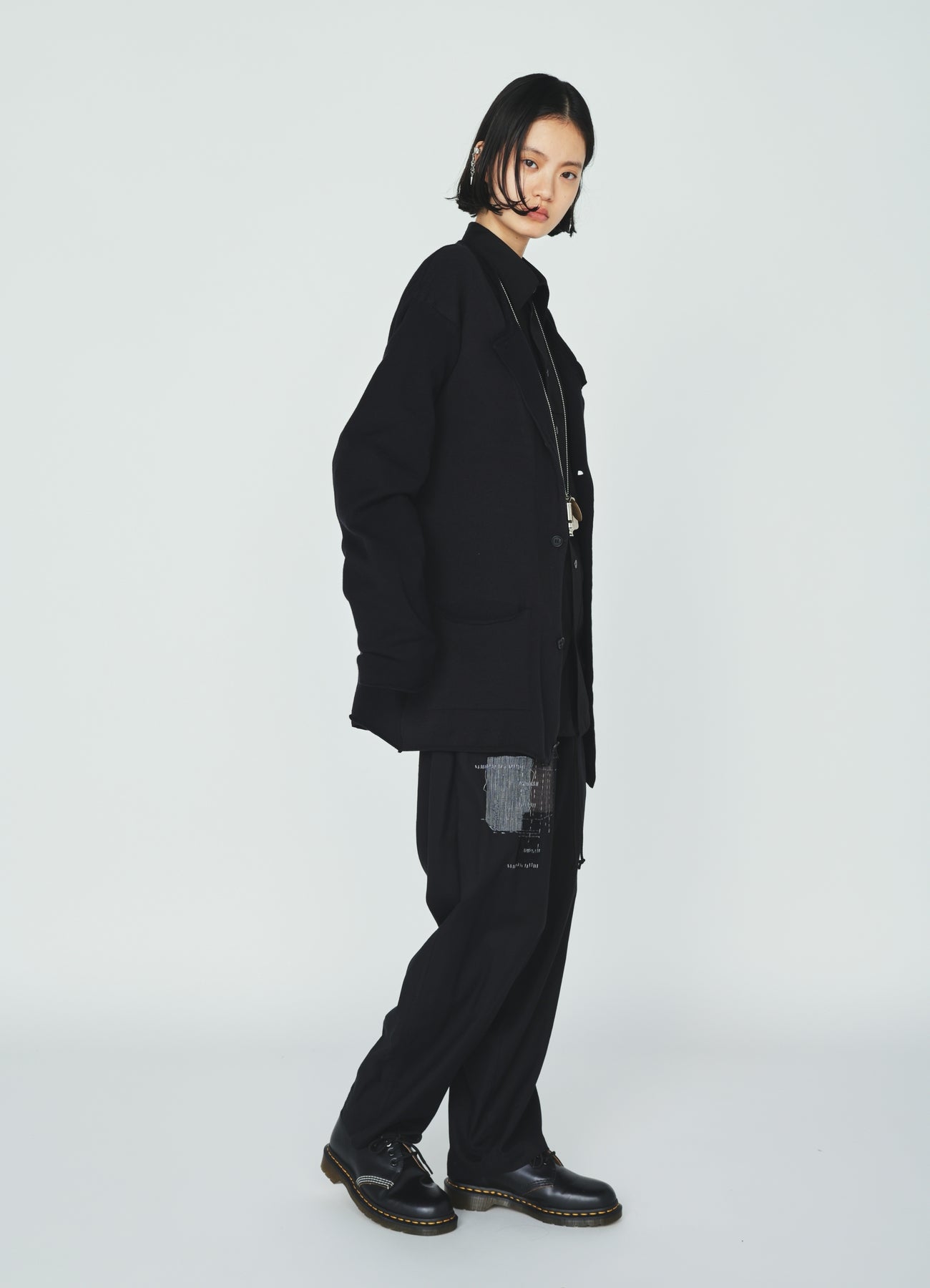 ORGANIC COTTON WASHER TAPERED PANTS WITH SASHIKO EMBROIDERY