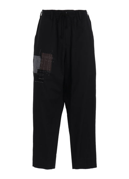 ORGANIC COTTON WASHER TAPERED PANTS WITH SASHIKO EMBROIDERY