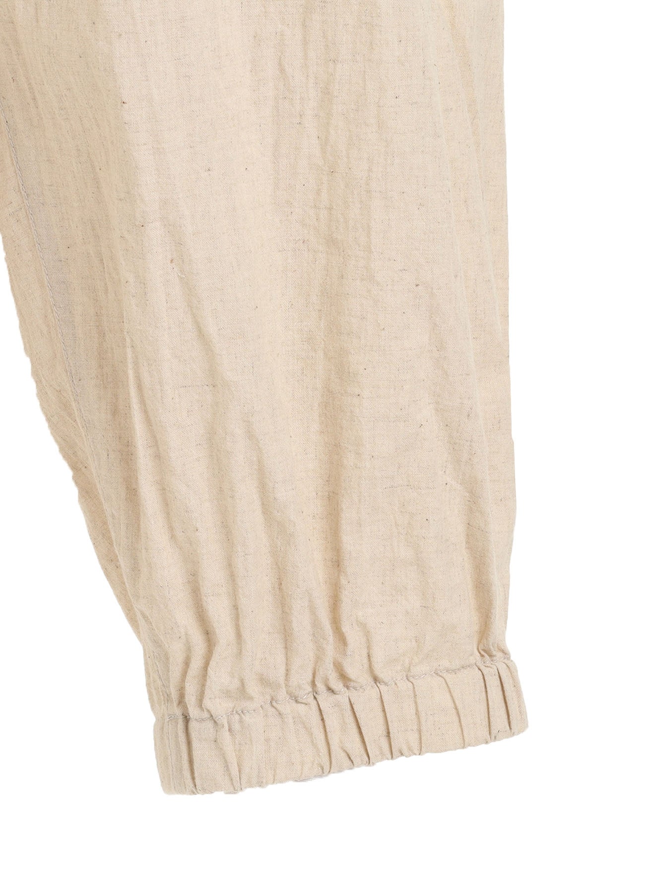 Cotton-Linen Poplin GATHERED POCKET ELASTIC HEM PANTS – THE SHOP