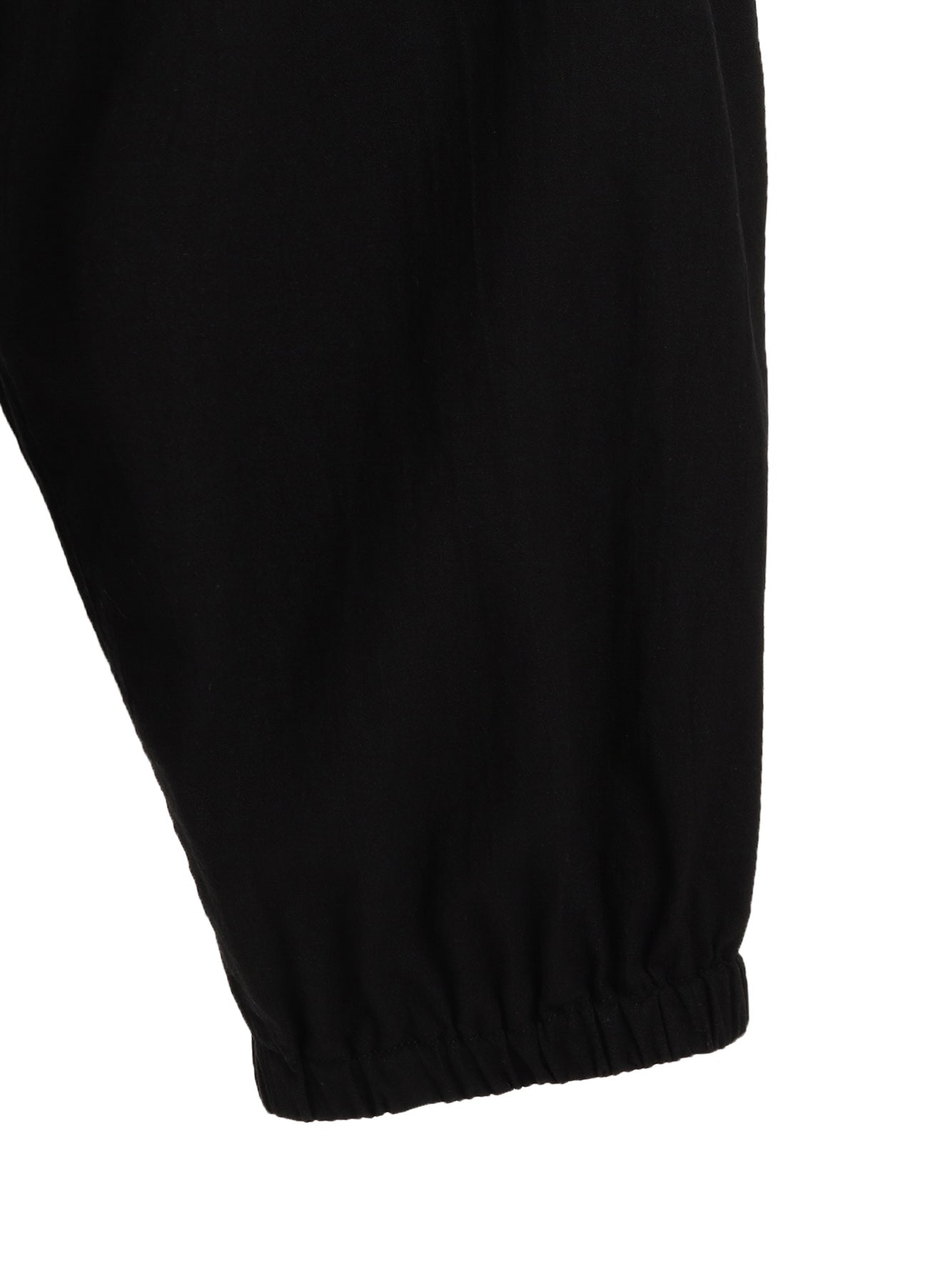 Cotton-Linen Poplin GATHERED POCKET ELASTIC HEM PANTS