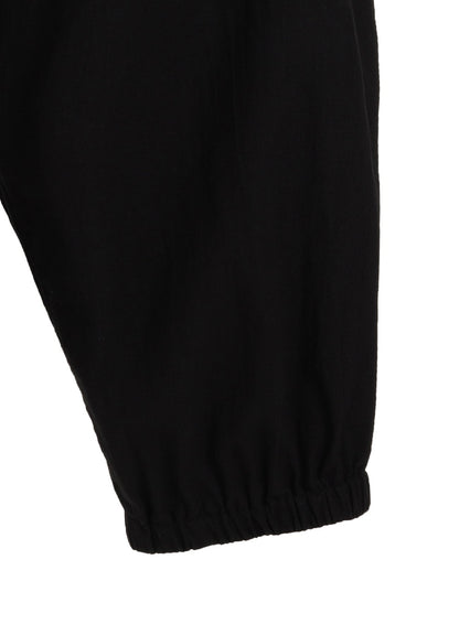 Cotton-Linen Poplin GATHERED POCKET ELASTIC HEM PANTS