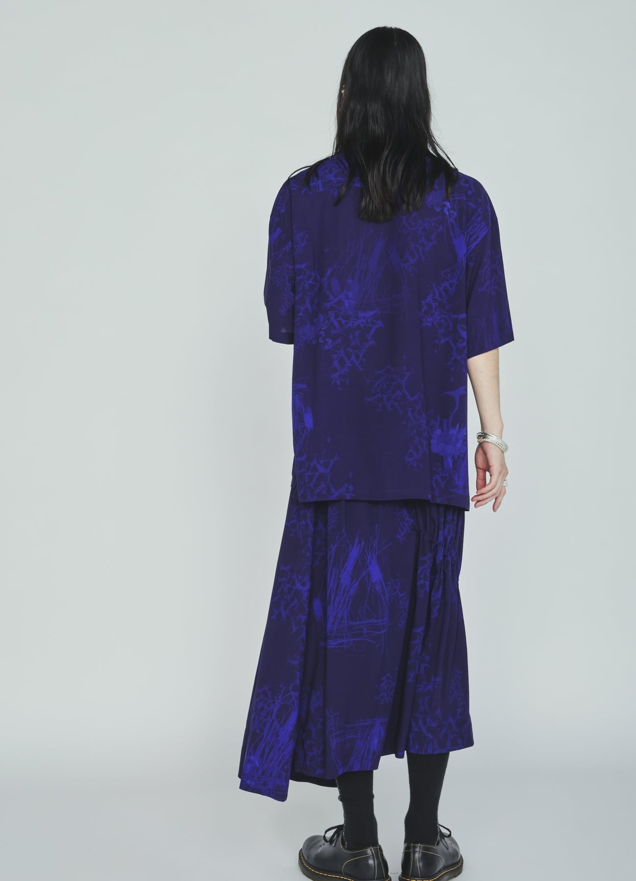 RAYON “Y” LETTER AND INDIAN MOTIF PRINT WRAP SKIRT