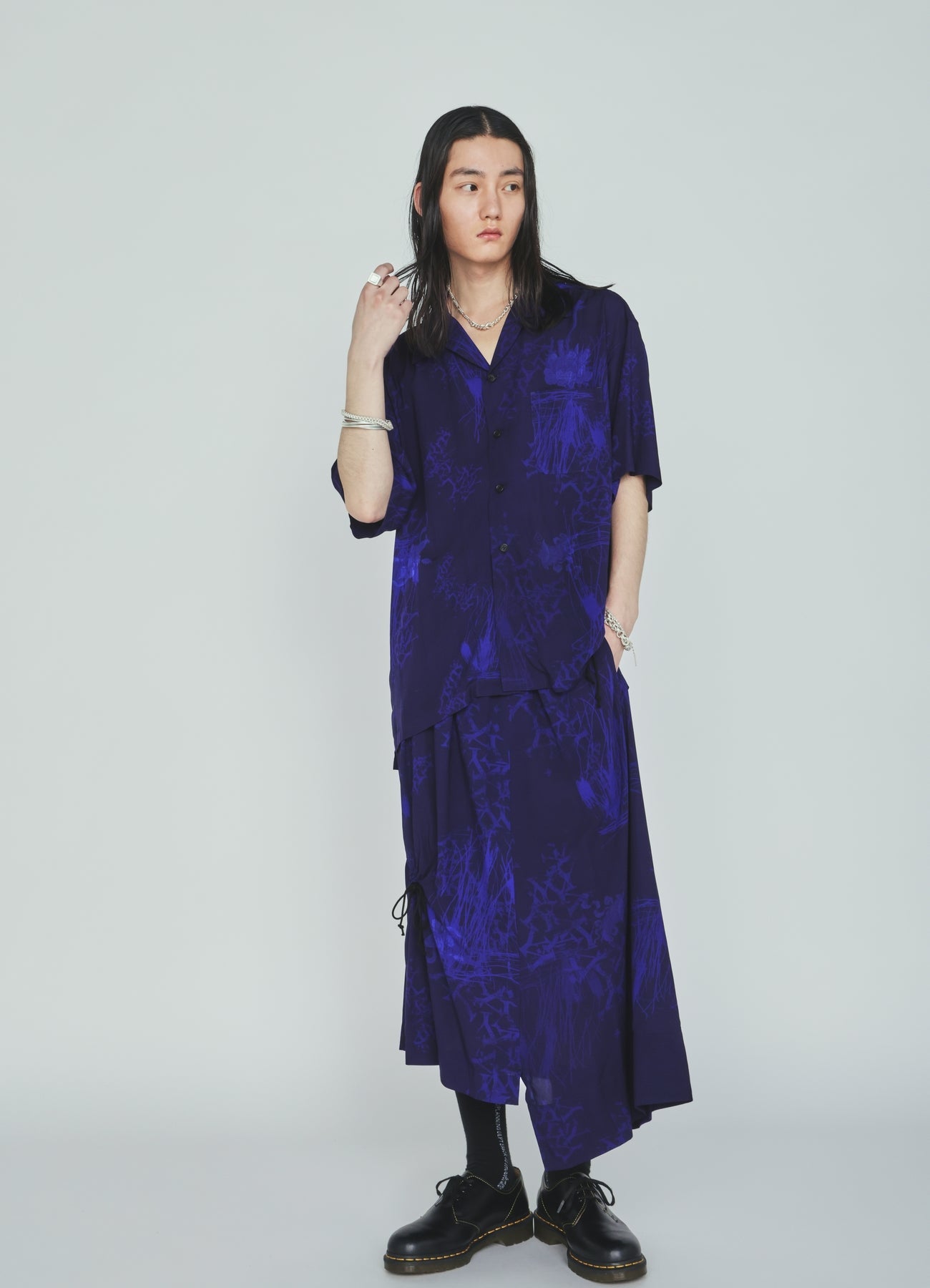 RAYON “Y” LETTER AND INDIAN MOTIF PRINT WRAP SKIRT – THE SHOP