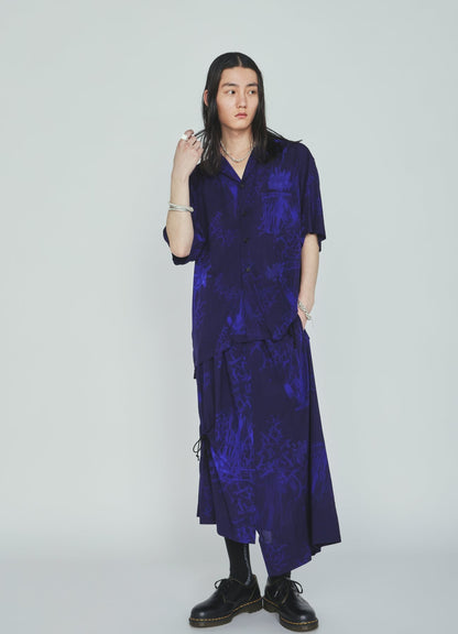 RAYON “Y” LETTER AND INDIAN MOTIF PRINT WRAP SKIRT