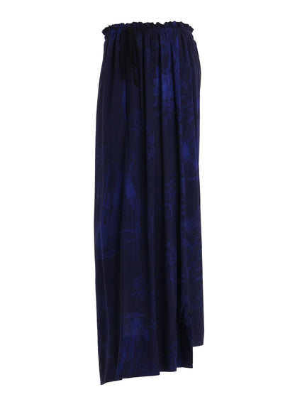 RAYON “Y” LETTER AND INDIAN MOTIF PRINT WRAP SKIRT