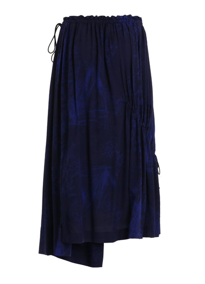 RAYON “Y” LETTER AND INDIAN MOTIF PRINT WRAP SKIRT
