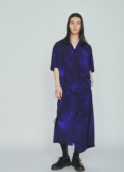 RAYON “Y” LETTER AND INDIAN MOTIF PRINT WRAP SKIRT