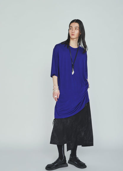 RAYON “Y” LETTER AND SUN‑MOON PRINT WRAP SKIRT