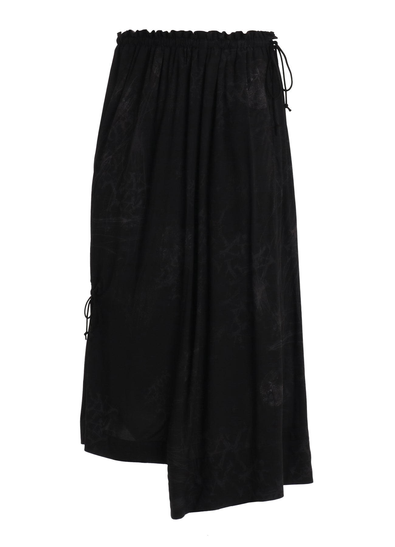 RAYON “Y” LETTER AND SUN‑MOON PRINT WRAP SKIRT