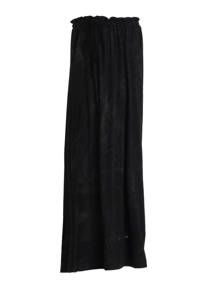 RAYON “Y” LETTER AND SUN‑MOON PRINT WRAP SKIRT