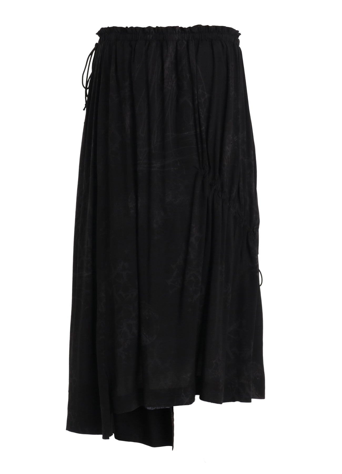 RAYON “Y” LETTER AND SUN‑MOON PRINT WRAP SKIRT