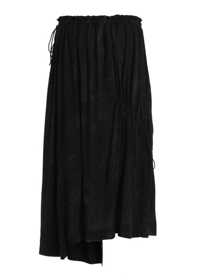 RAYON “Y” LETTER AND SUN‑MOON PRINT WRAP SKIRT