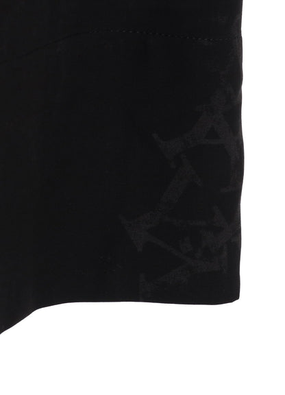 RAYON “Y” LETTER AND SUN‑MOON PRINT WRAP SKIRT