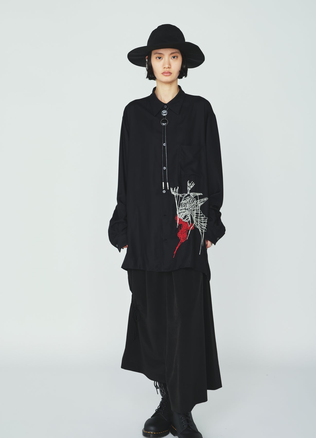 CREPE de CHINE DRAWSTRING SKIRT – THE SHOP YOHJI YAMAMOTO