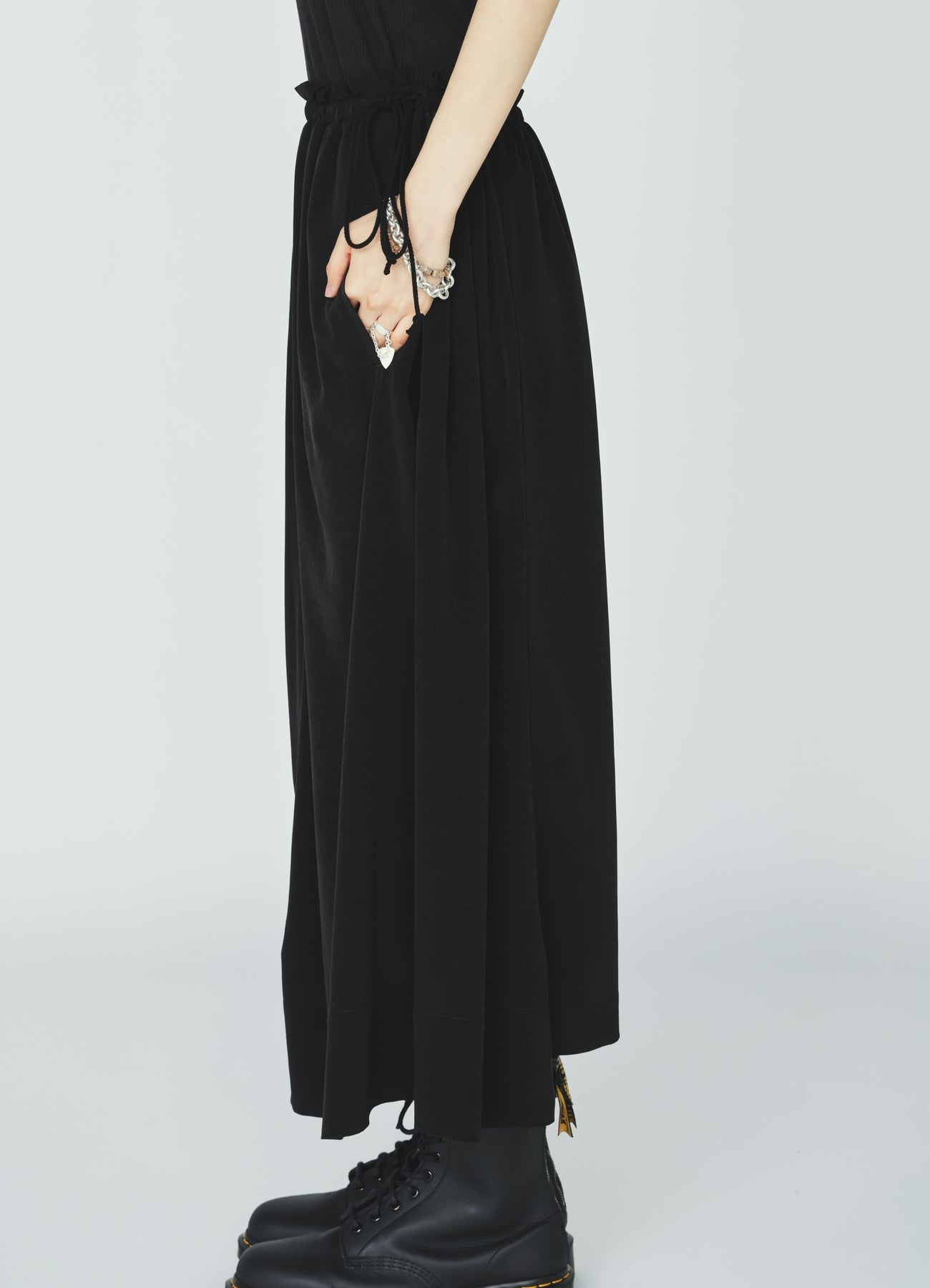 CREPE de CHINE DRAWSTRING SKIRT