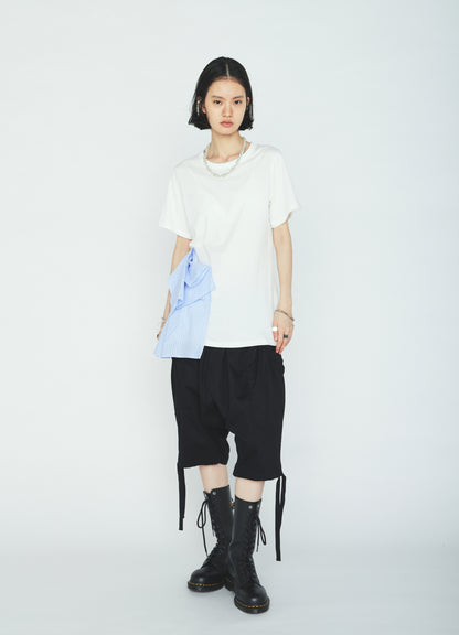 30/COTTON JERSEY WAIST DRAPE POCKET T-SHIRT