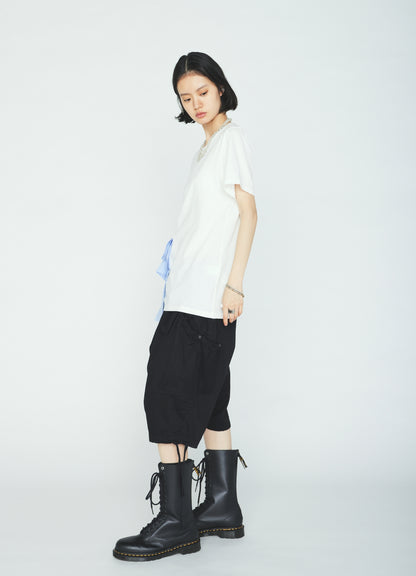 30/COTTON JERSEY WAIST DRAPE POCKET T-SHIRT