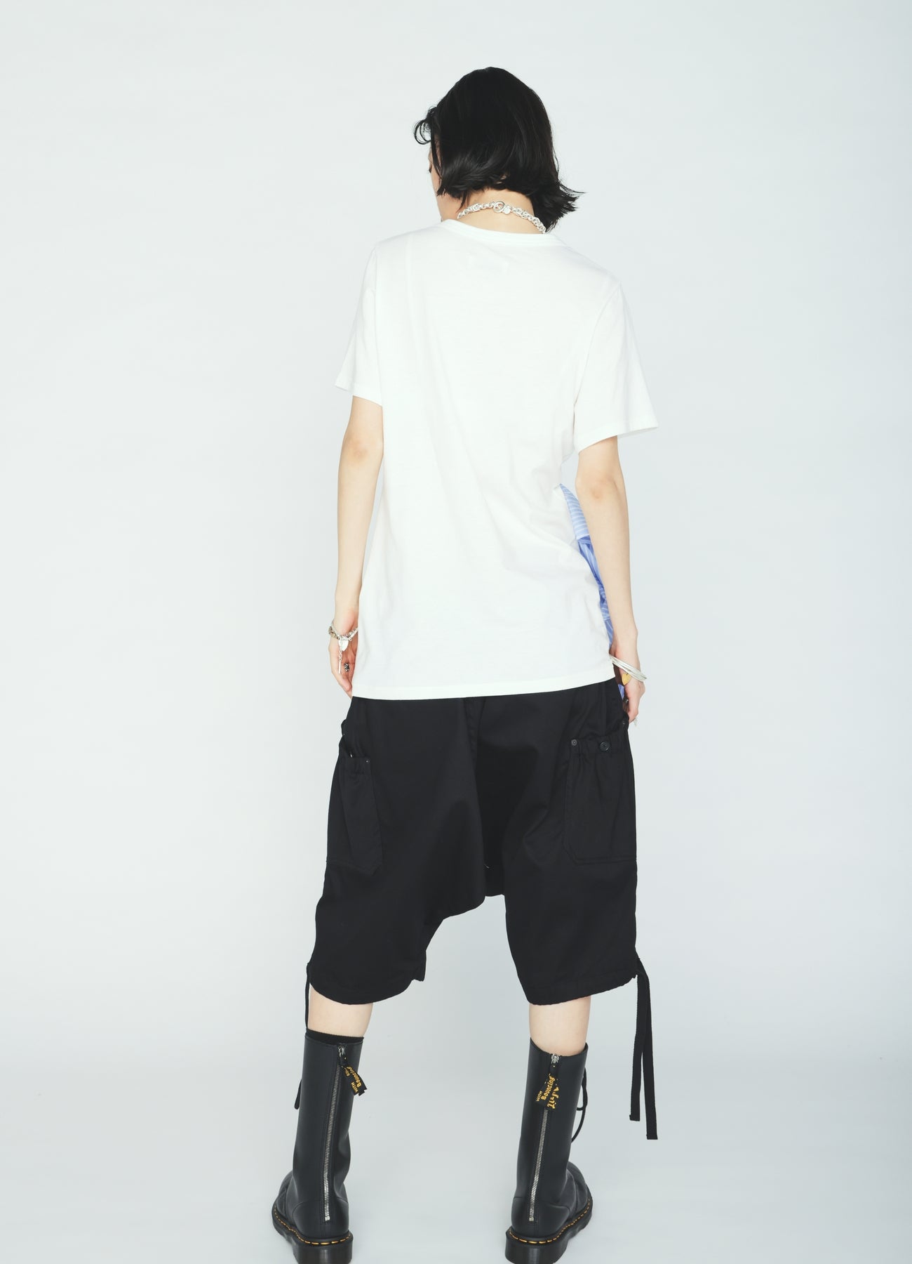 30/COTTON JERSEY WAIST DRAPE POCKET T-SHIRT