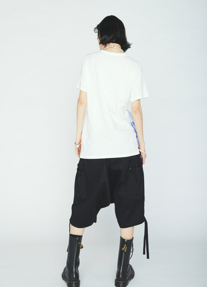 30/COTTON JERSEY WAIST DRAPE POCKET T-SHIRT