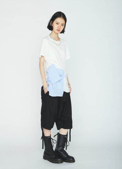 30/COTTON JERSEY WAIST DRAPE POCKET T-SHIRT