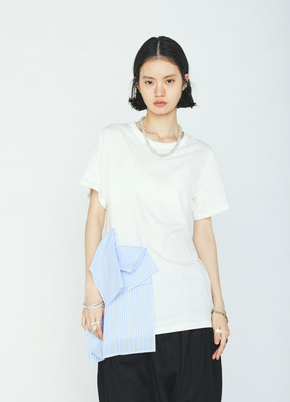 30/COTTON JERSEY WAIST DRAPE POCKET T-SHIRT