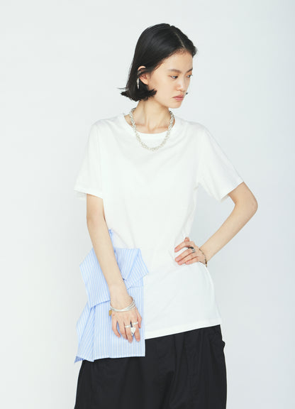 30/COTTON JERSEY WAIST DRAPE POCKET T-SHIRT