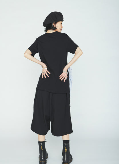 30/COTTON JERSEY WAIST DRAPE POCKET T-SHIRT