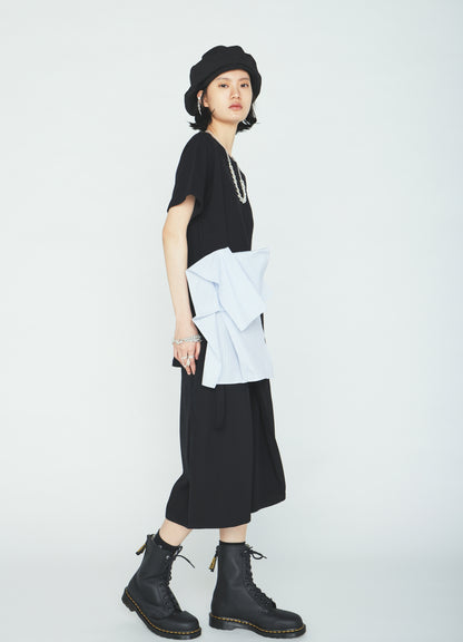 30/COTTON JERSEY WAIST DRAPE POCKET T-SHIRT