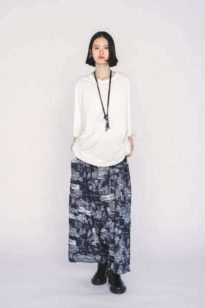 30/COTTON JERSEY ELASTIC HEM T-SHIRT