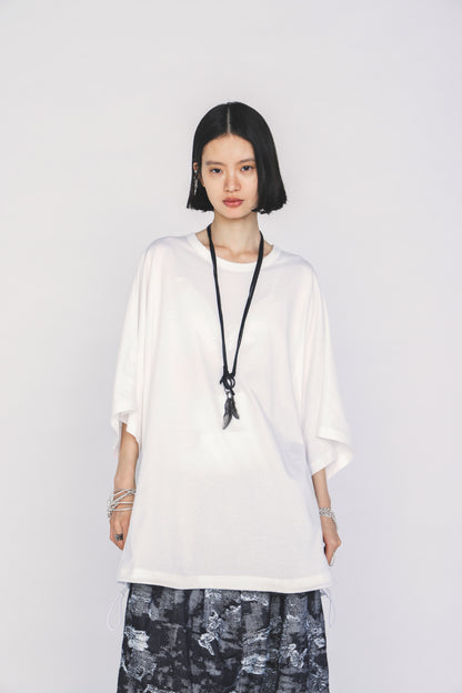 30/COTTON JERSEY ELASTIC HEM T-SHIRT