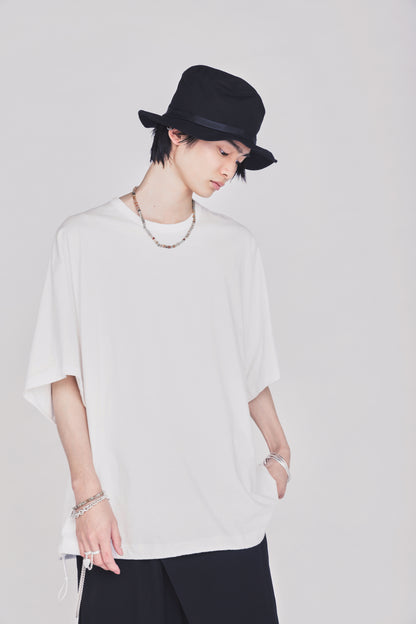 30/COTTON JERSEY ELASTIC HEM T-SHIRT