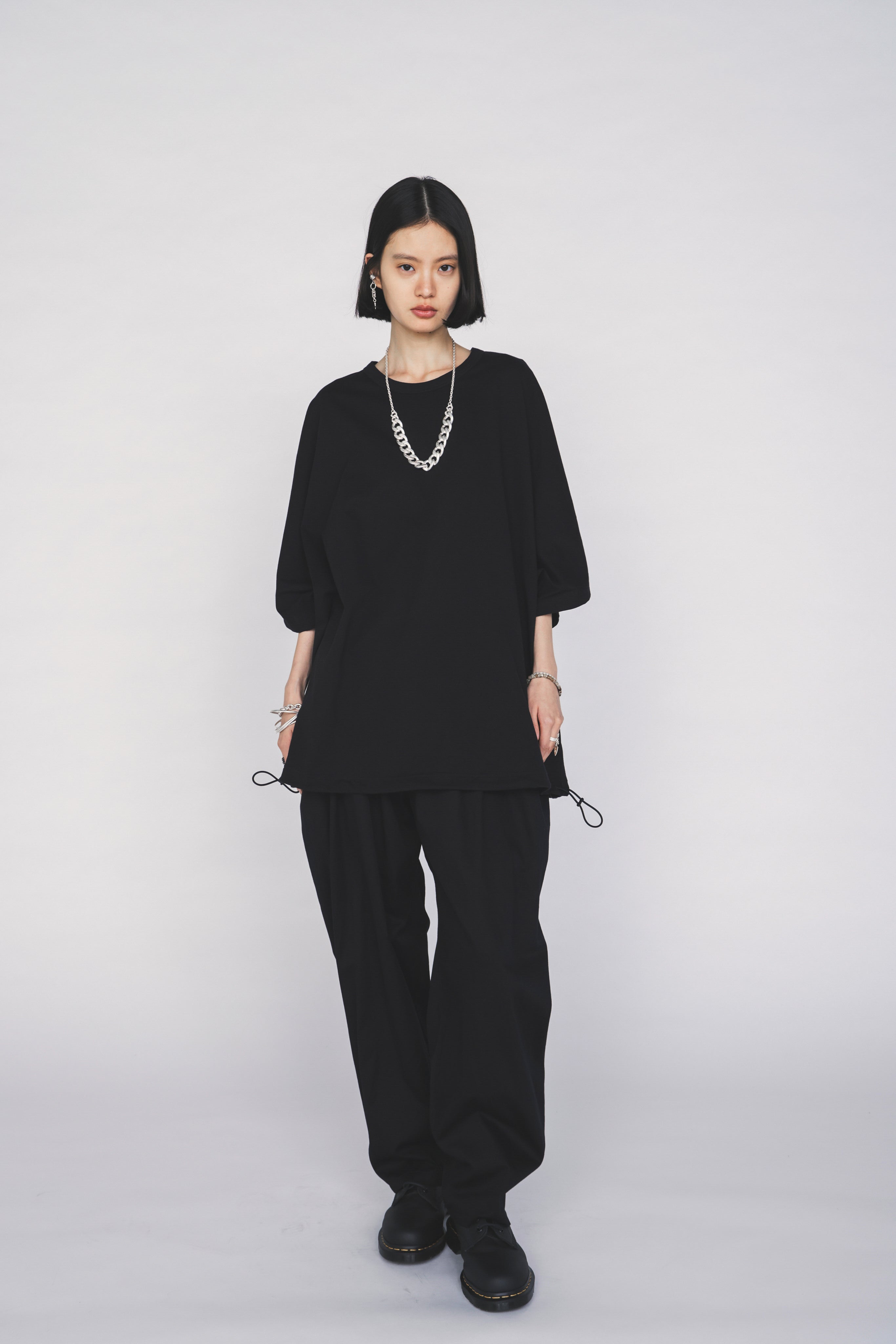 30/COTTON JERSEY ELASTIC HEM T-SHIRT – THE SHOP YOHJI YAMAMOTO