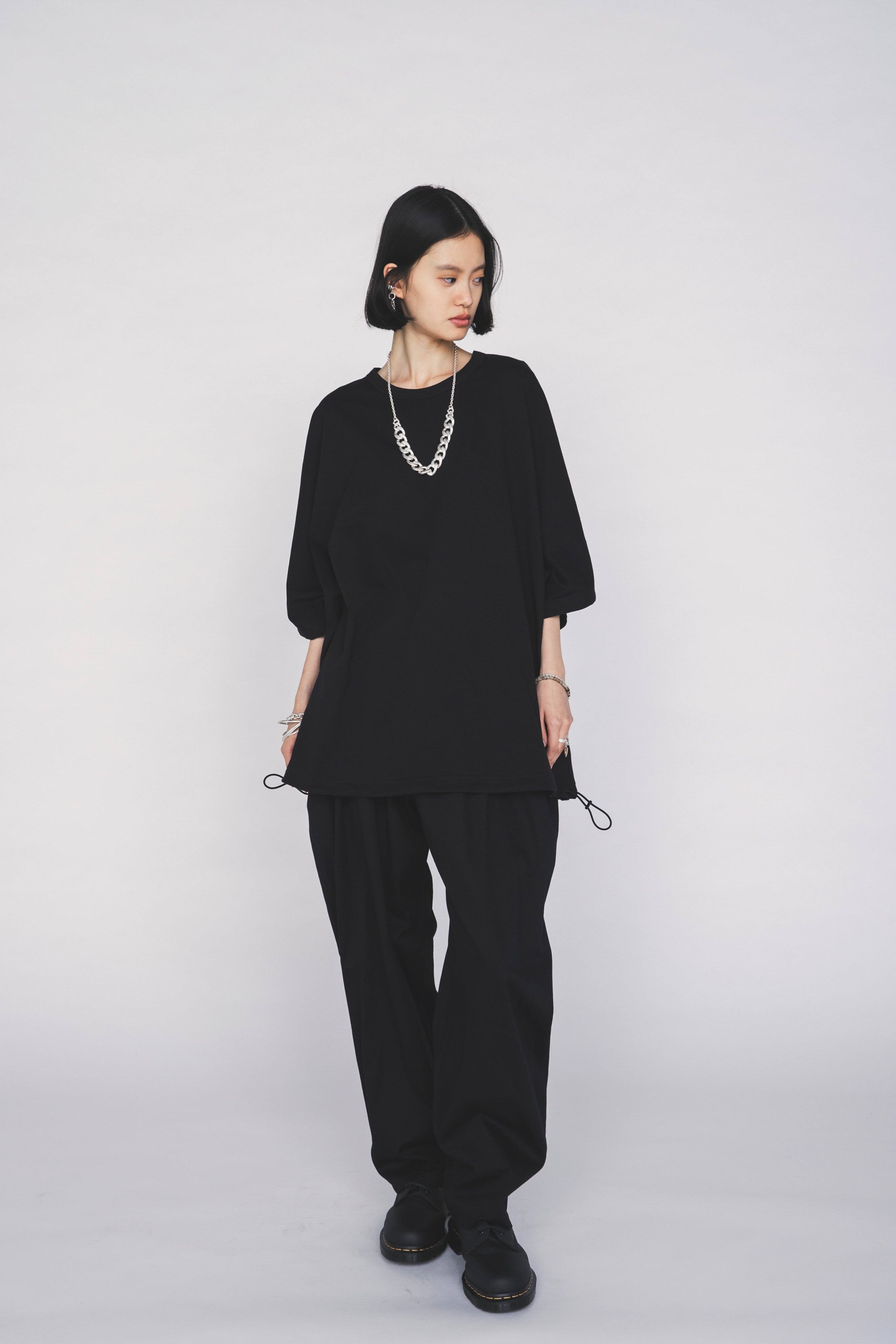 30/COTTON JERSEY ELASTIC HEM T-SHIRT – THE SHOP YOHJI YAMAMOTO