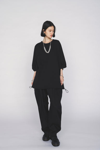 30/COTTON JERSEY ELASTIC HEM T-SHIRT