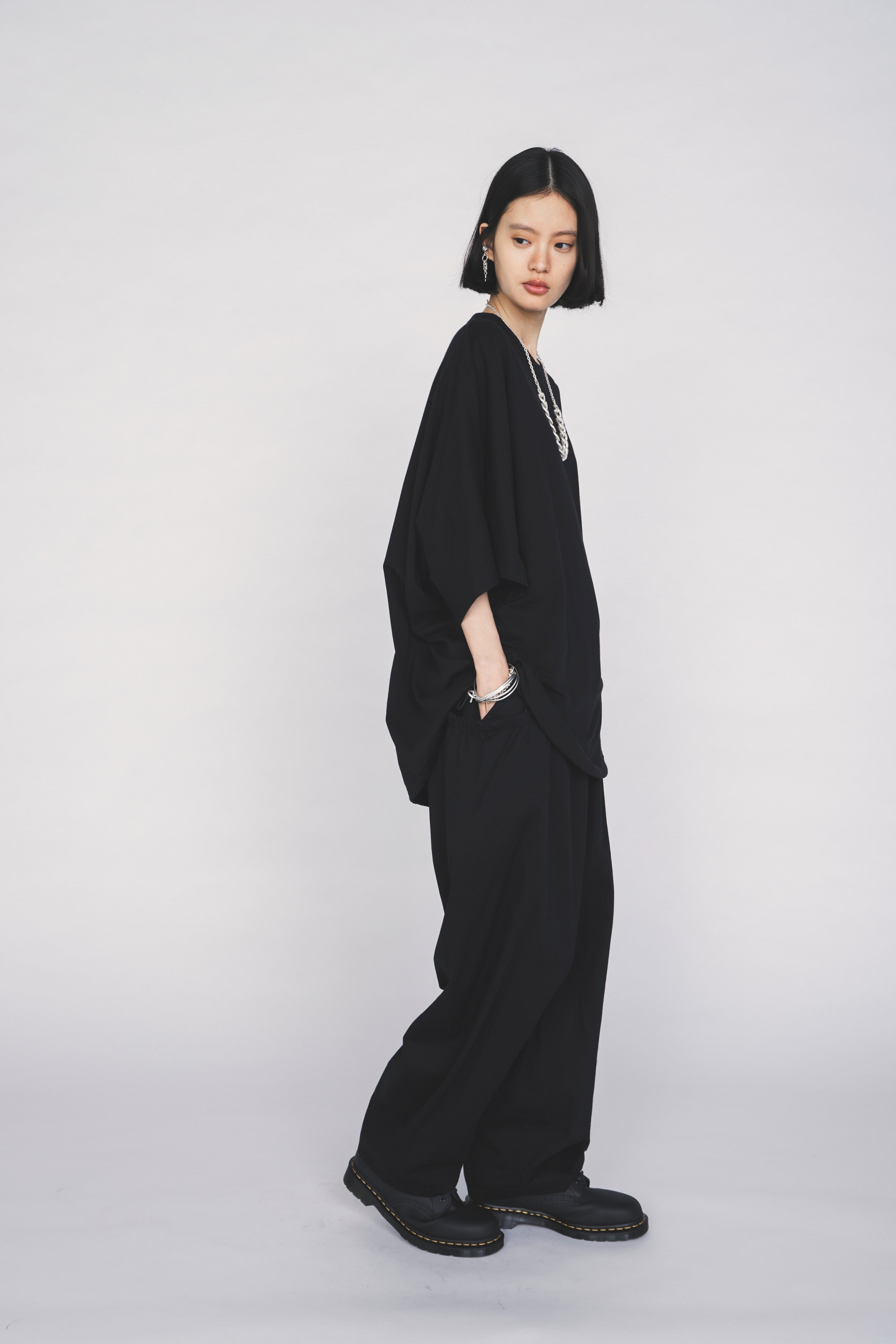 30/COTTON JERSEY ELASTIC HEM T-SHIRT – THE SHOP YOHJI YAMAMOTO