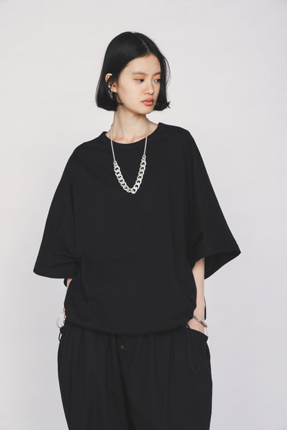 30/COTTON JERSEY ELASTIC HEM T-SHIRT