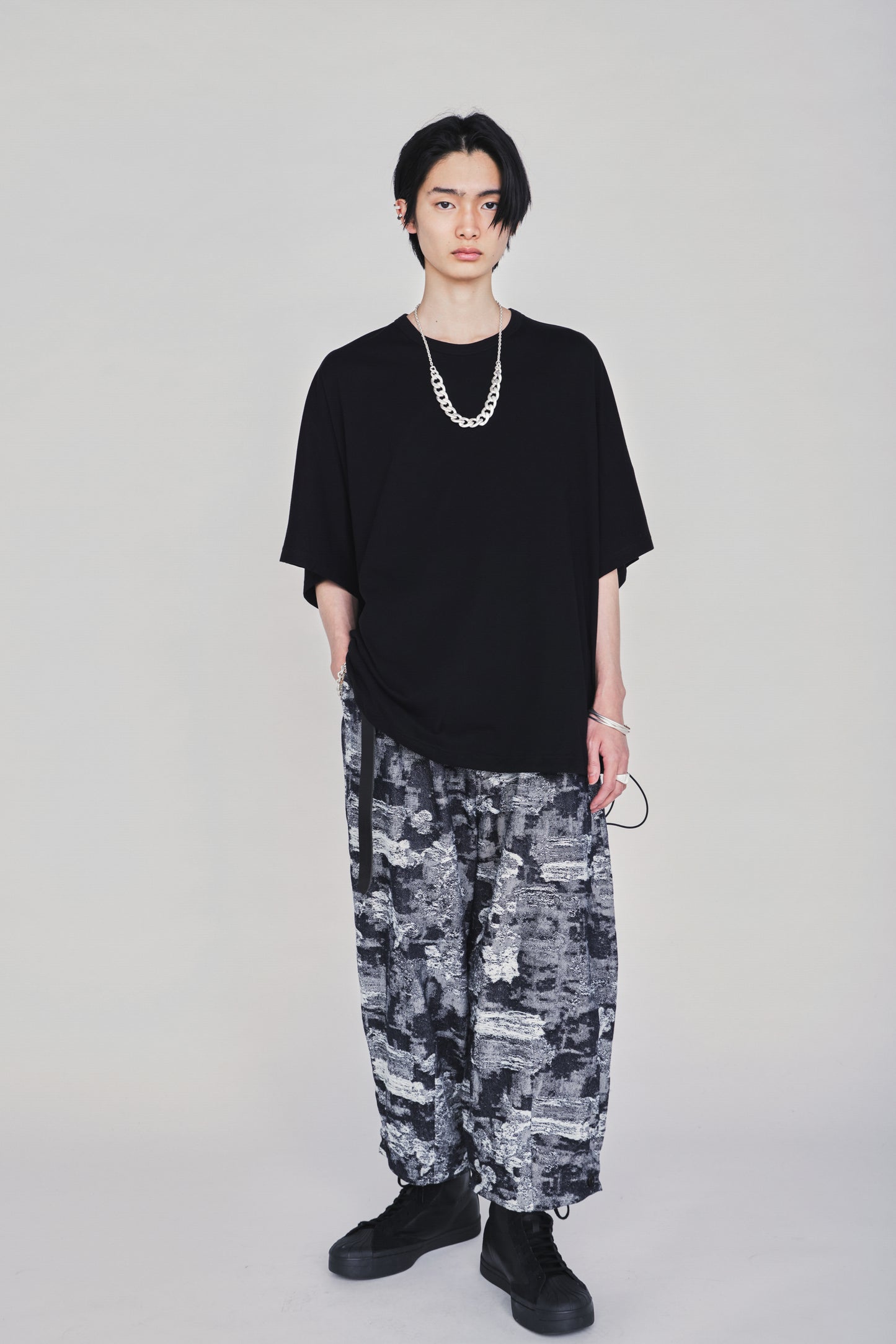 30/COTTON JERSEY ELASTIC HEM T-SHIRT